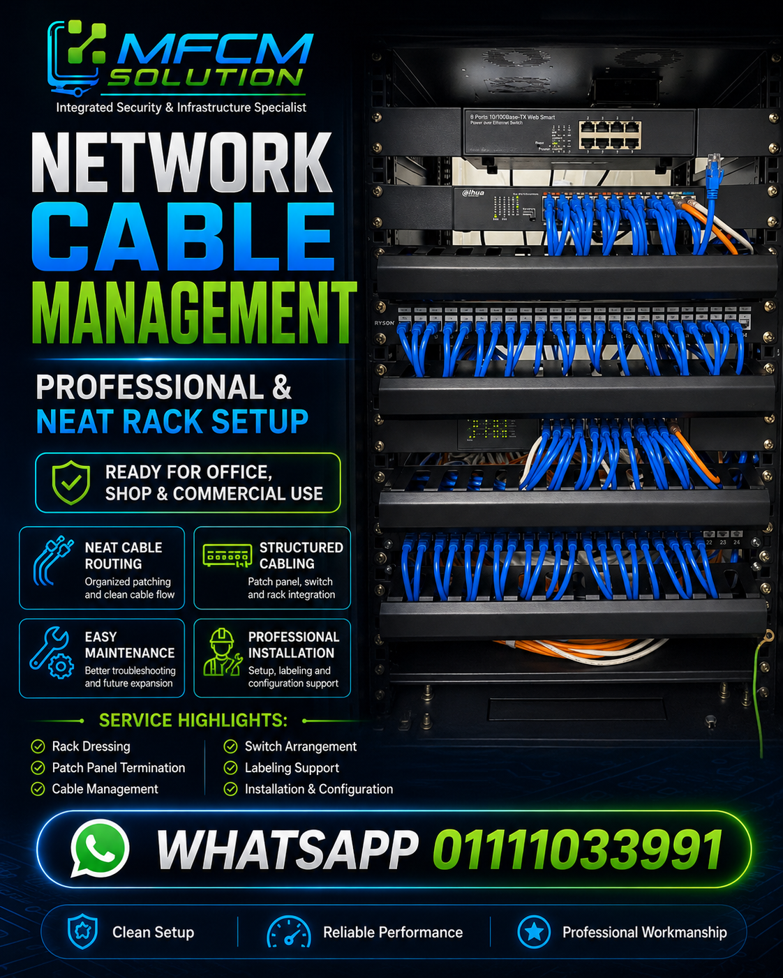 Patch panel and cable management