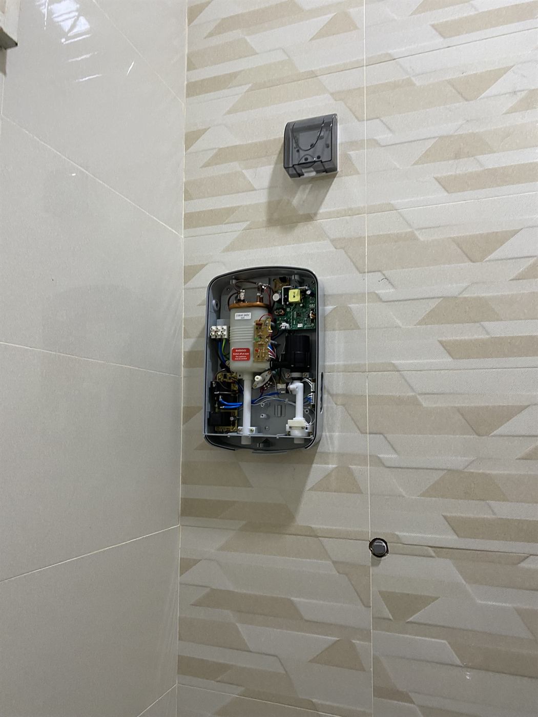 Water heater wiring and testing progress