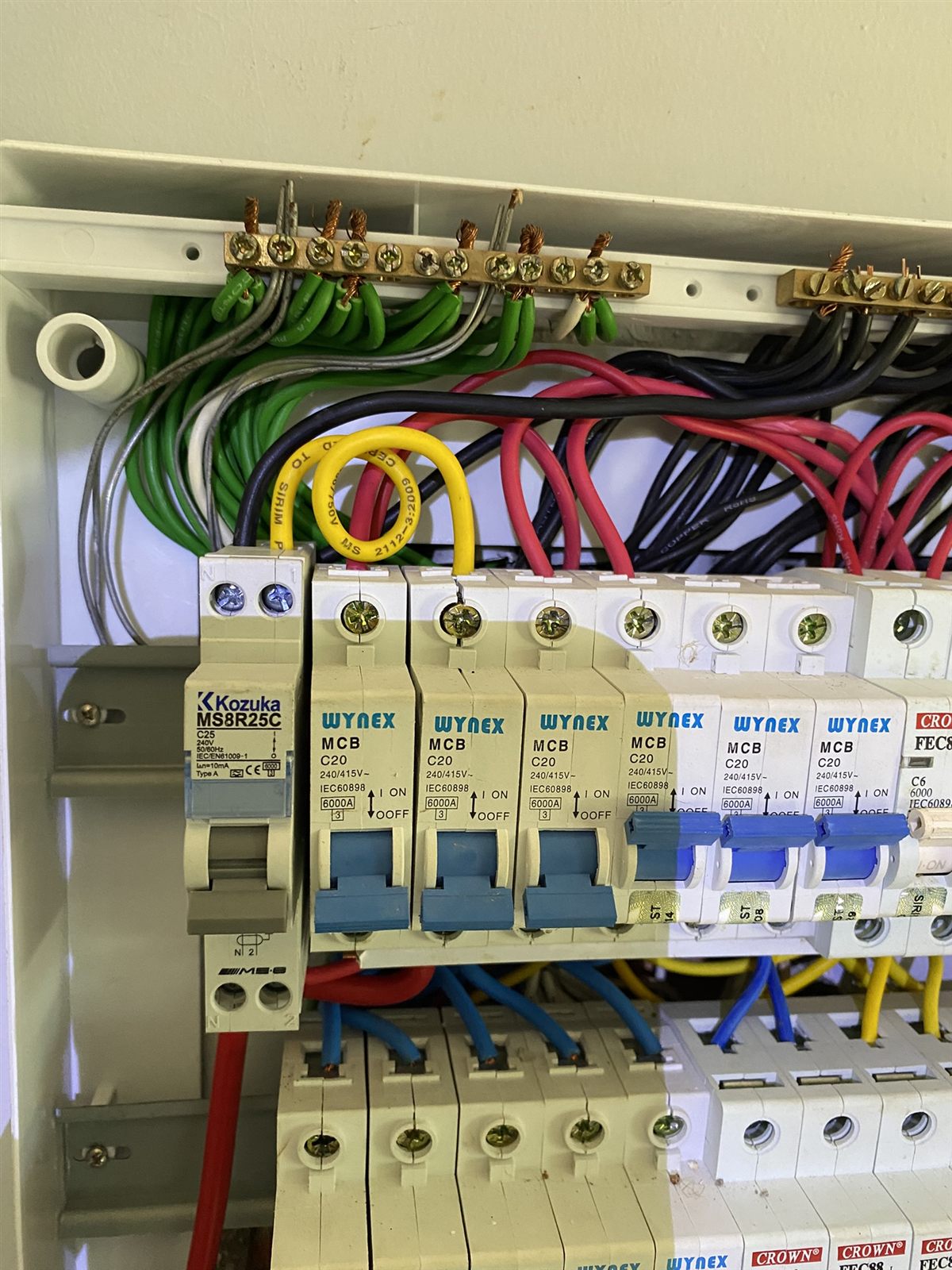 Electrical wiring completion progress